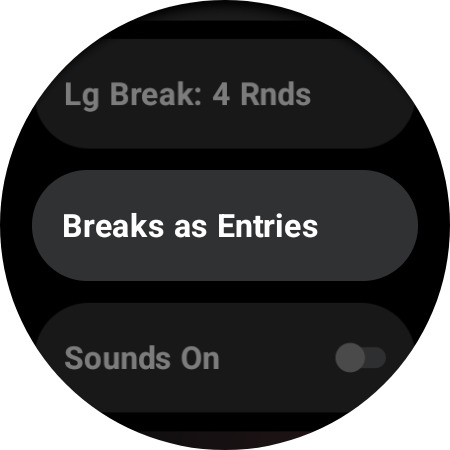 Break as entries menu